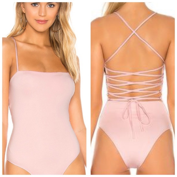 superdown Tops - Revolve Super Down Yvonne Pink Lace Up Bodysuit